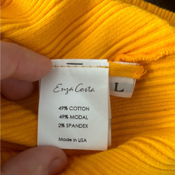 Enza Costa marigold yellow crop sleeveless tank size M - Picture 4 of 4